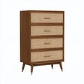 Cassettiera 80 x 40 x 150 cm in legno marrone con 4 cassetti stile retrò