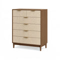 Cassettiera 90 x 45 x 120 cm in legno marrone e beige - 6 cassetti stile moderno