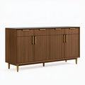 Credenza 180 x 40 x 90 cm in legno ingegnerizzato noce con ante stile moderno