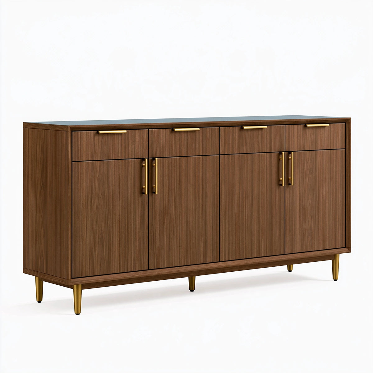 Credenza 180 x 40 x 90 cm in legno ingegnerizzato noce con ante stile moderno