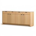Credenza 180x40x85 cm in legno color rovere con 4 cassetti e 4 ante stile moderno