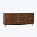 Credenza 180x45x90 cm in legno marrone con 3 cassetti e 4 ante stile classico