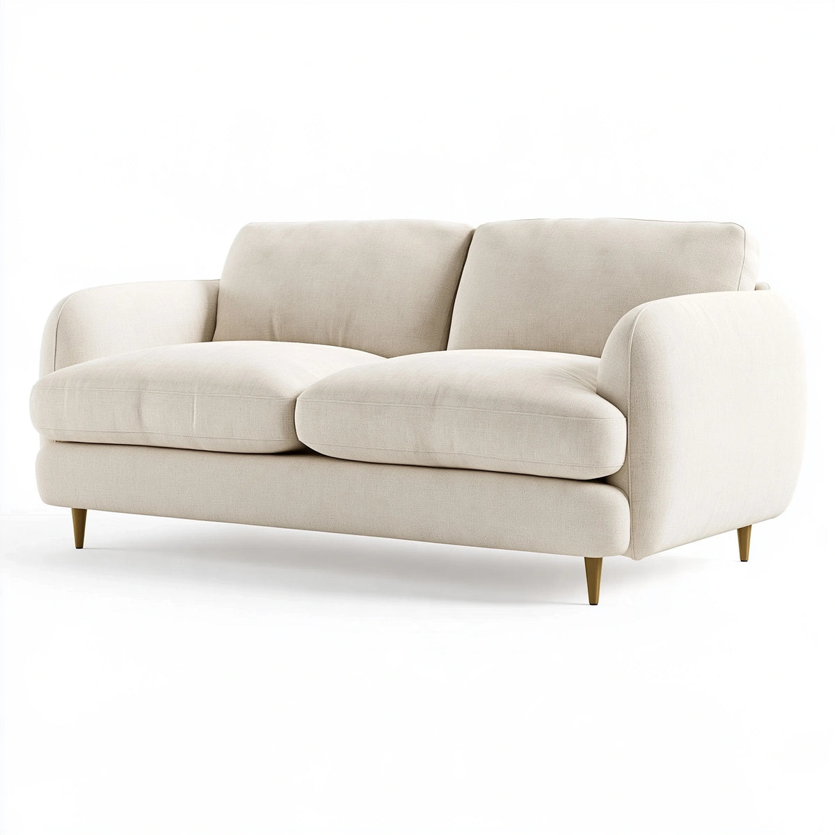 Divano 2 posti 170 x 90 x 85 cm in tessuto beige - stile moderno per soggiorno