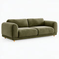 Divano 2 posti 200 x 95 x 85 cm in tessuto verde oliva - imbottito stile moderno