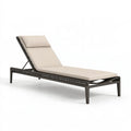 Lettino prendisole 200 x 70 x 35 cm in metallo e intreccio sintetico beige nero - schienale regolabile per esterno