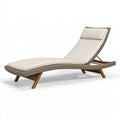 Lettino prendisole 200 x 70 x 85 cm in fibra sintetica beige con schienale reclinabile da esterno