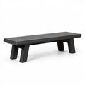 Panca da giardino 150 x 35 x 45 cm in materiale sintetico nero - design a doghe