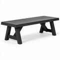 Panca 180 x 35 x 45 cm in legno nera da esterno stile rustico