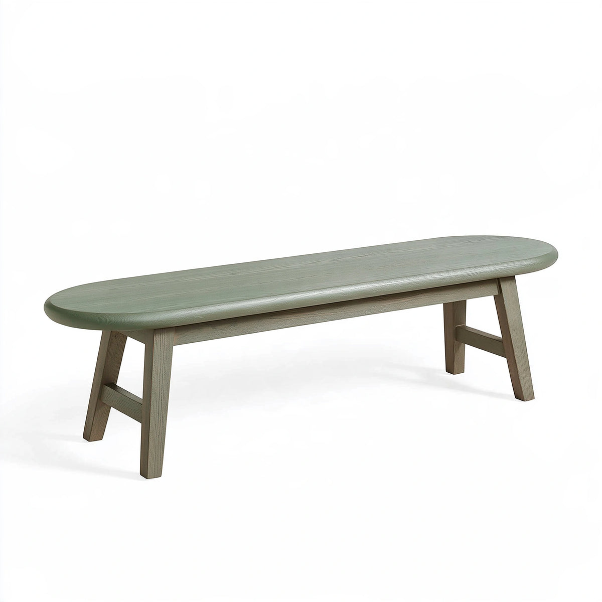Panca 120 x 35 x 45 cm in legno verde salvia stile moderno per ingresso e soggiorno