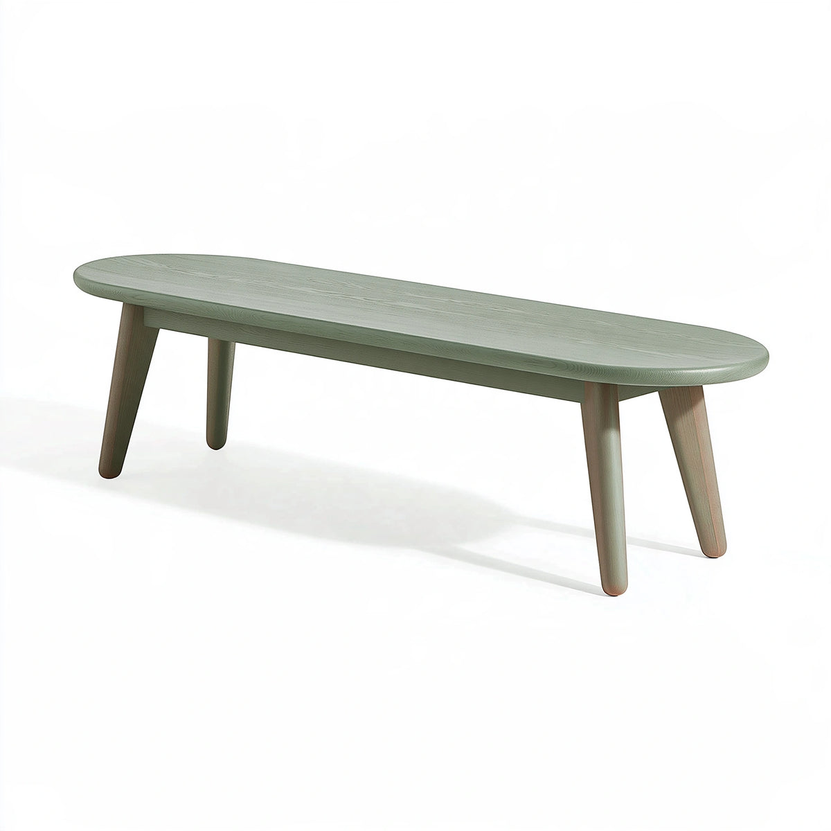 Panca 120 x 35 x 45 cm in legno verde salvia - stile moderno