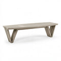 Panca 180 x 40 x 45 cm in legno grigio chiaro - design moderno a doghe