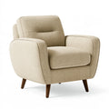 Poltrona 75 x 82 x 100 cm in tessuto beige con gambe in legno - stile moderno