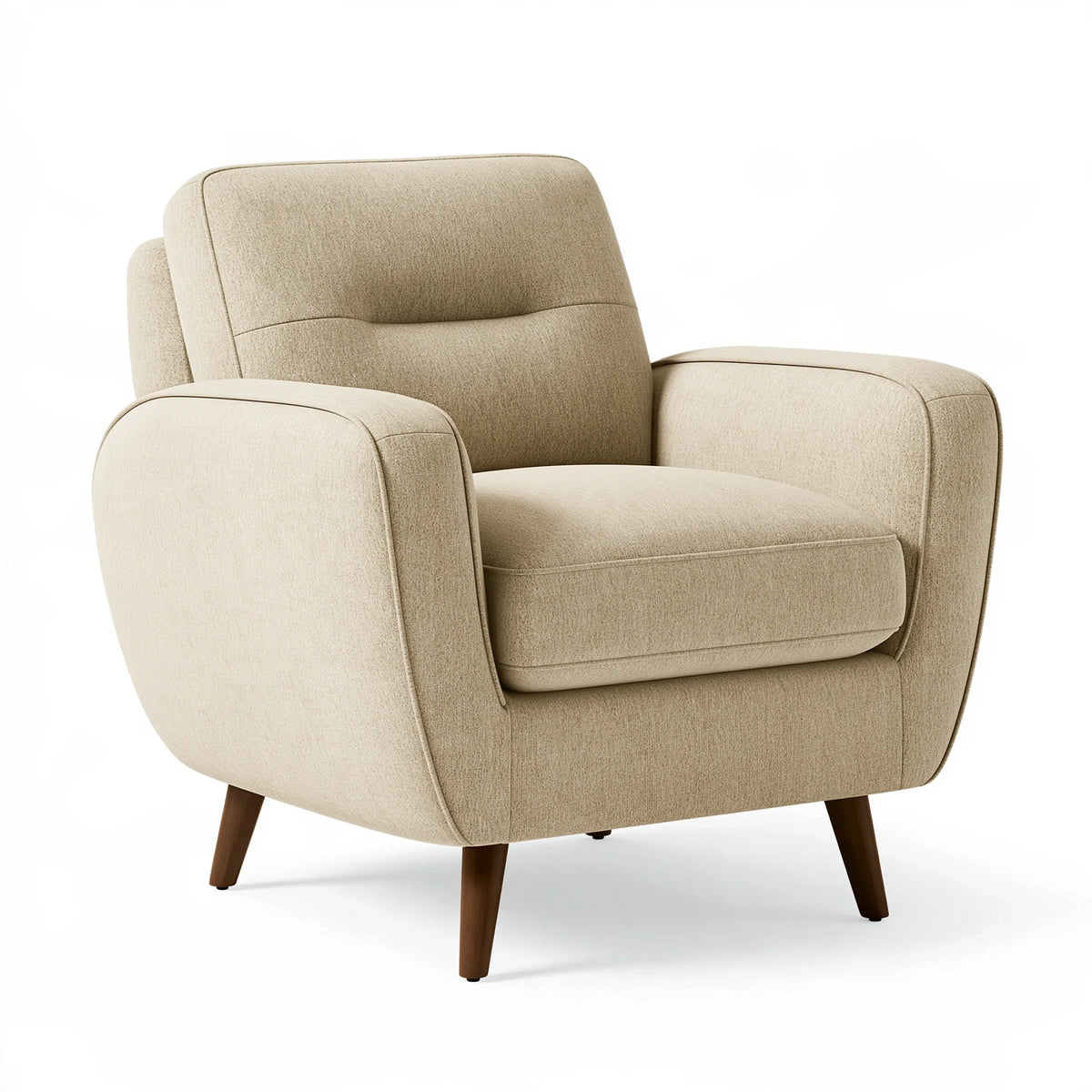Poltrona 75 x 82 x 100 cm in tessuto beige con gambe in legno - stile moderno