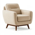 Poltrona 82 x 86 x 92 cm in tessuto beige con gambe in legno - stile moderno