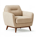 Poltrona 82 x 83 x 86 cm in tessuto beige con gambe in legno - stile moderno