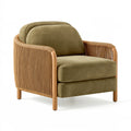 Poltrona 75 x 80 x 82 cm in tessuto verde con corda intrecciata - stile contemporaneo