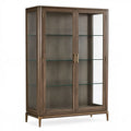 Vetrina 120 x 45 x 190 cm in legno e vetro marrone scuro - contenitore classico con ante