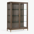 Vetrina 100 x 45 x 180 cm in legno marrone con vetro - mobile espositivo moderno