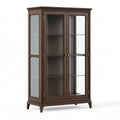 Vetrina 110 x 45 x 190 cm in legno e vetro marrone scuro stile classico con ante
