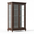 Vetrina 120 x 45 x 190 cm in legno marrone con ante in vetro stile classico